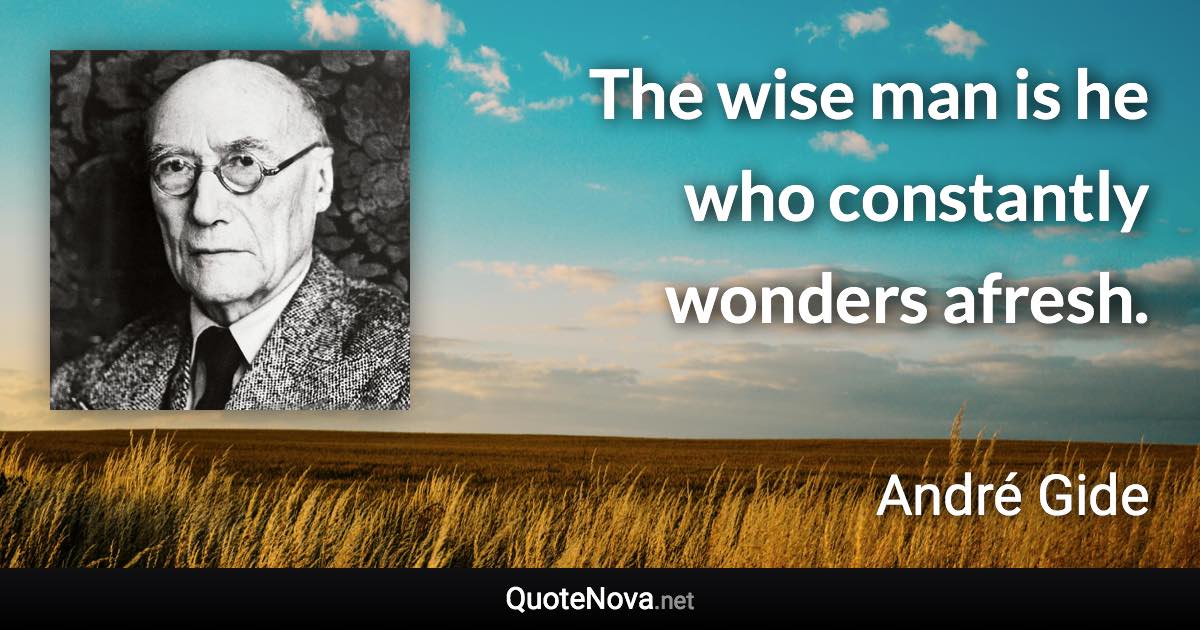 The wise man is he who constantly wonders afresh. - André Gide quote