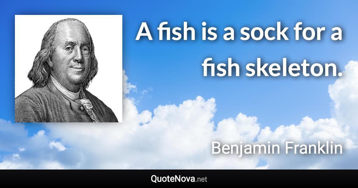 A fish is a sock for a fish skeleton. - Benjamin Franklin quote