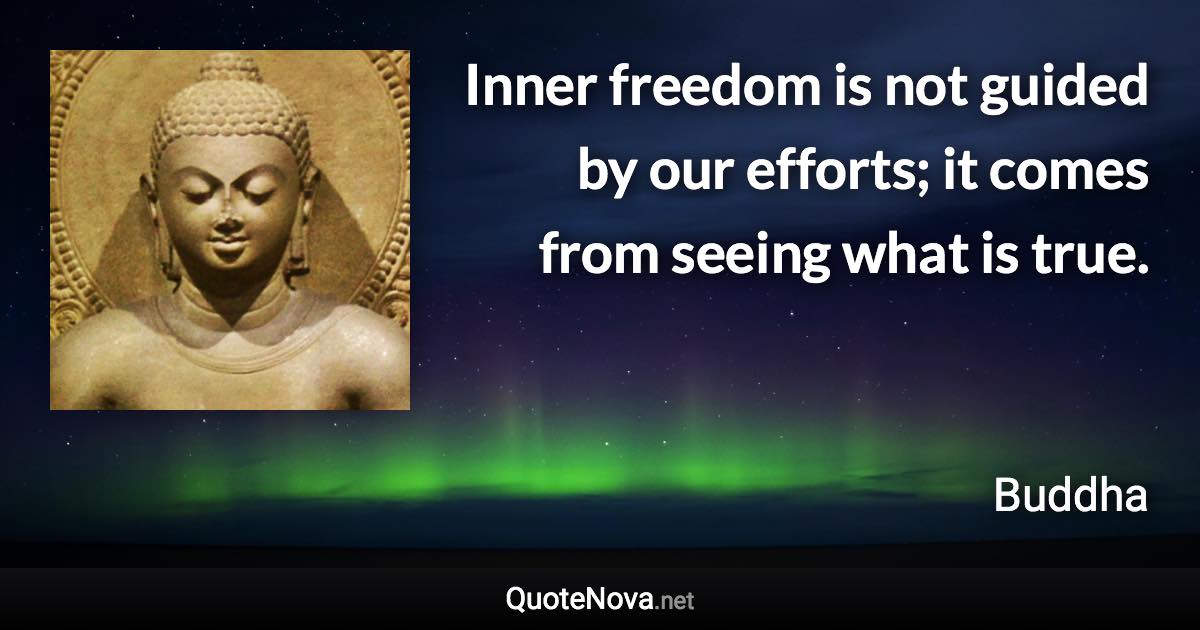 Inner freedom is not guided by our efforts; it comes from seeing what is true. - Buddha quote