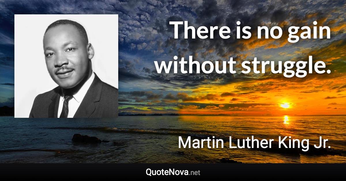 There is no gain without struggle. - Martin Luther King Jr. quote