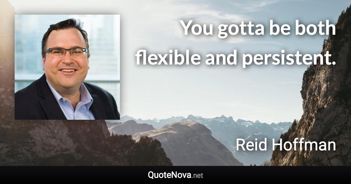 You gotta be both flexible and persistent. - Reid Hoffman quote