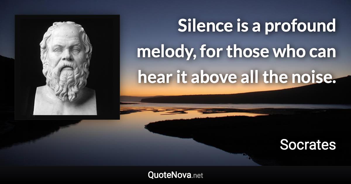 Silence is a profound melody, for those who can hear it above all the noise. - Socrates quote