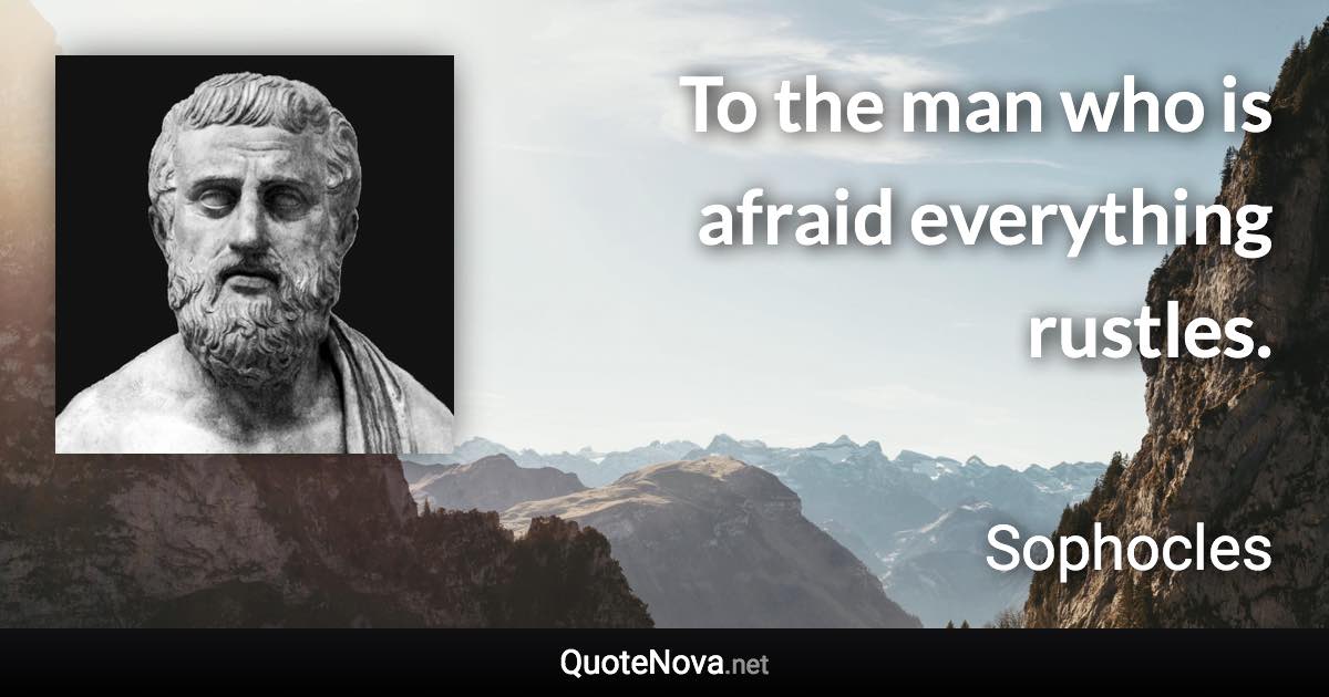 To the man who is afraid everything rustles. - Sophocles quote