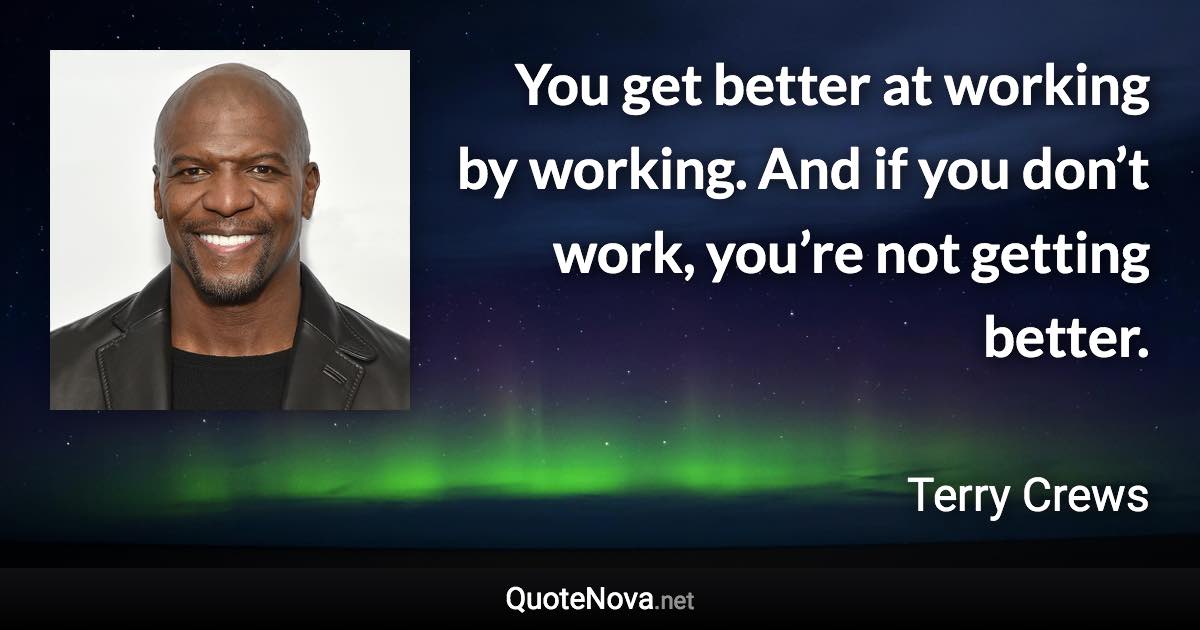You get better at working by working. And if you don’t work, you’re not getting better. - Terry Crews quote