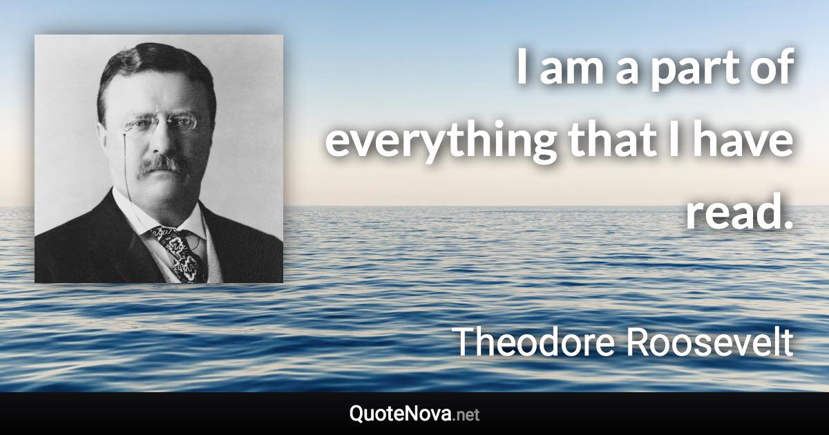 I am a part of everything that I have read. - Theodore Roosevelt quote