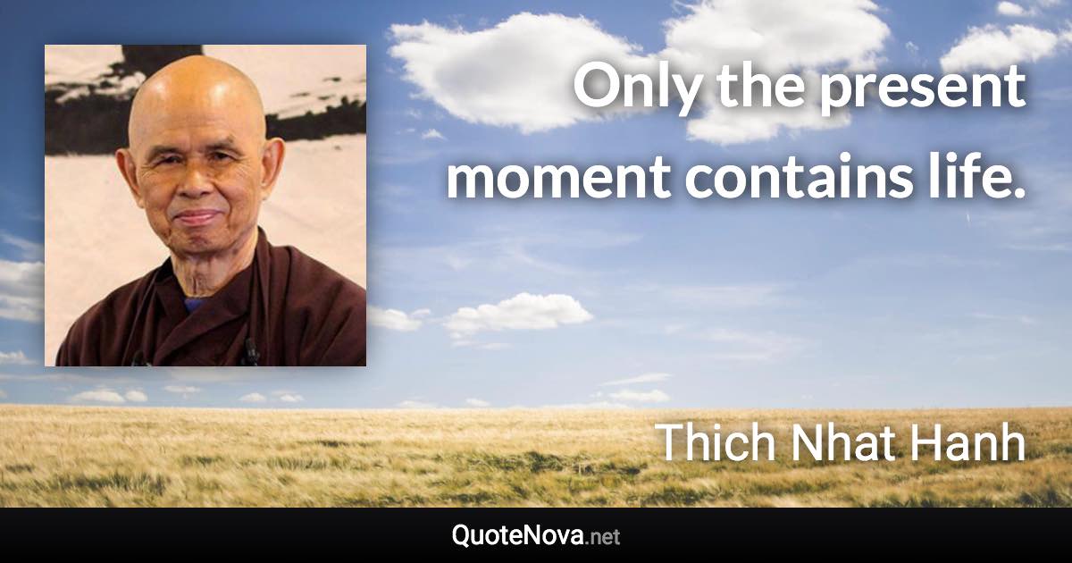 Only the present moment contains life. - Thich Nhat Hanh quote