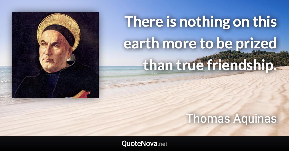 There is nothing on this earth more to be prized than true friendship. - Thomas Aquinas quote