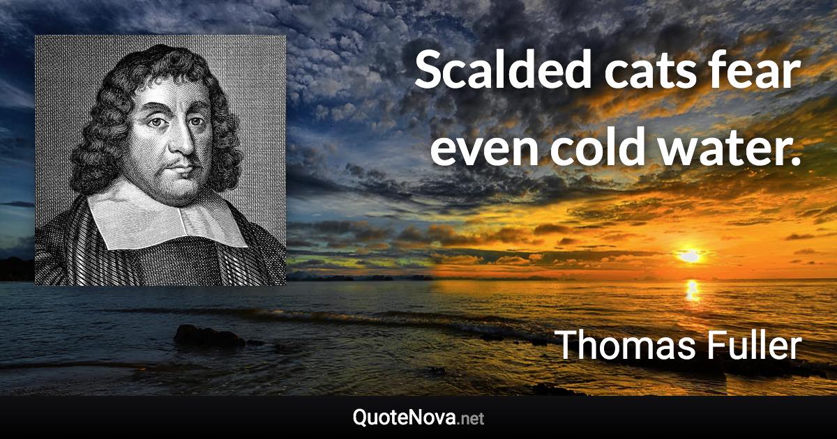 Scalded cats fear even cold water. - Thomas Fuller quote