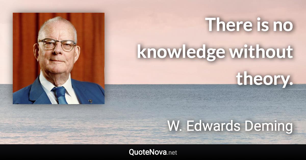 There is no knowledge without theory. - W. Edwards Deming quote